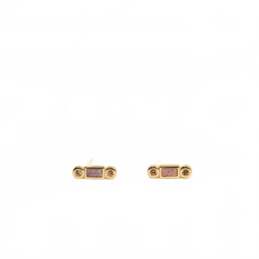 NEW JAXKELLY women's bar opal earrings in purple